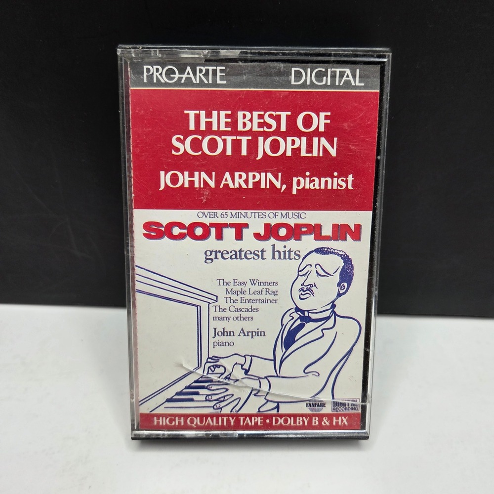 Pro-Arte Scott Joplin Greatest Hits Cassette John Arpin Piano Ragtime Vintage